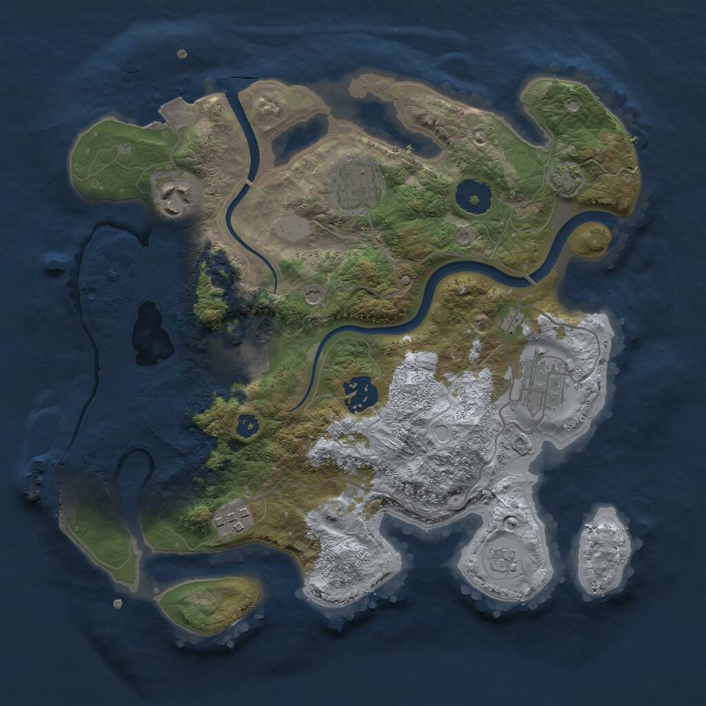 Rust Map: Procedural Map, Size: 3000, Seed: 116897017, 11 Monuments