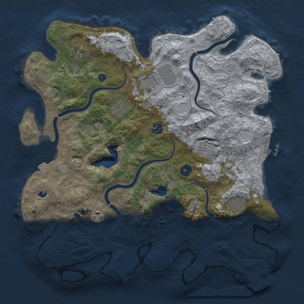 Rust Map: Procedural Map, Size: 4000, Seed: 702319097, 14 Monuments