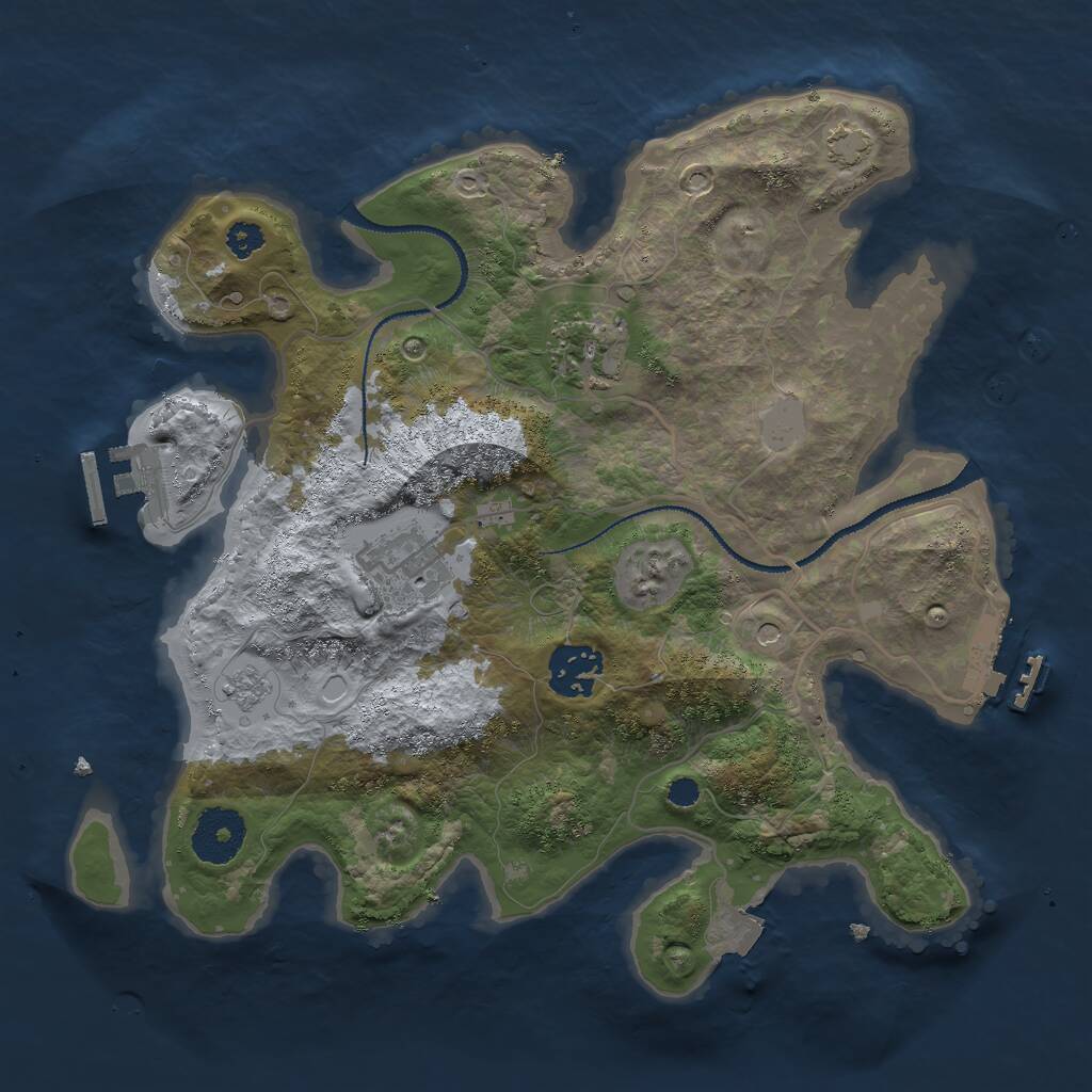 Rust Map: Procedural Map, Size: 3000, Seed: 1019348361, 9 Monuments