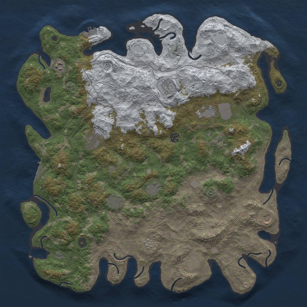 Rust Map: Procedural Map, Size: 4800, Seed: 567175370, 20 Monuments