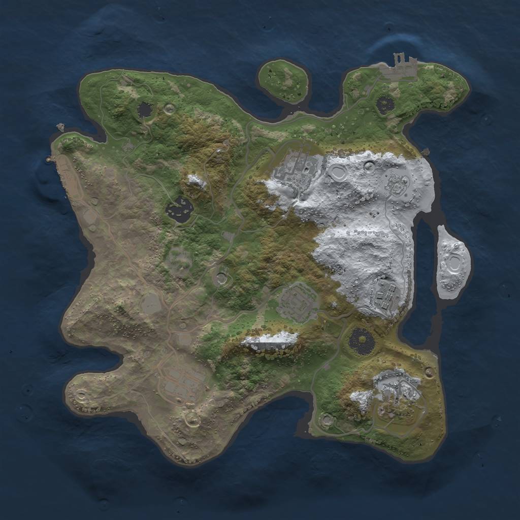 Rust Map: Procedural Map, Size: 3000, Seed: 29429, 15 Monuments