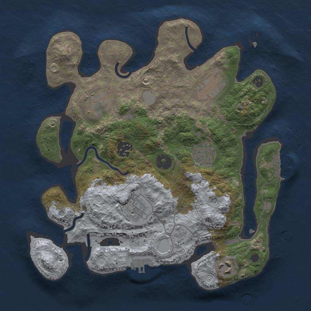 Rust Map: Procedural Map, Size: 3000, Seed: 27141815, 15 Monuments