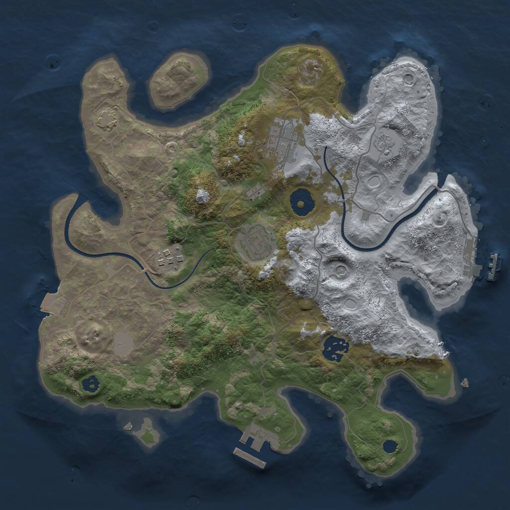 Rust Map: Procedural Map, Size: 3000, Seed: 616352497, 10 Monuments