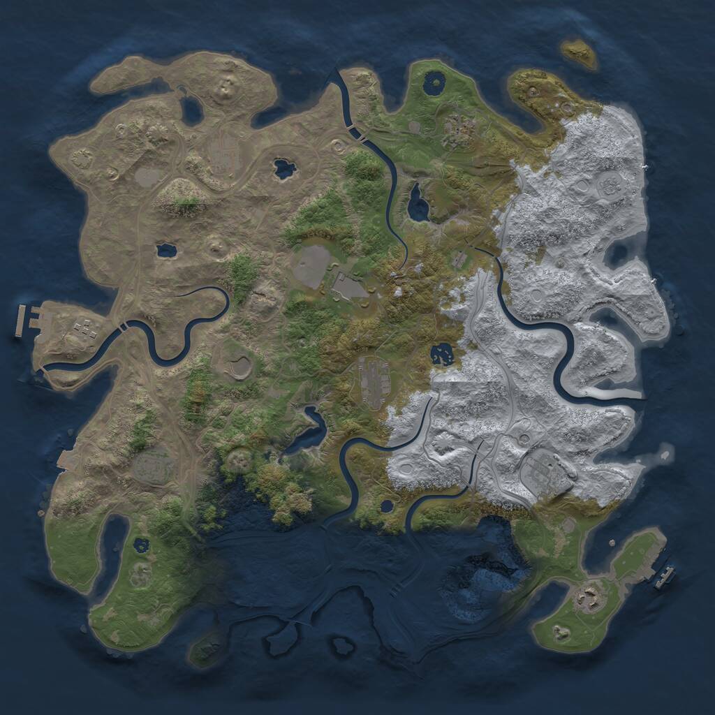 Rust Map: Procedural Map, Size: 4500, Seed: 1959004256, 16 Monuments