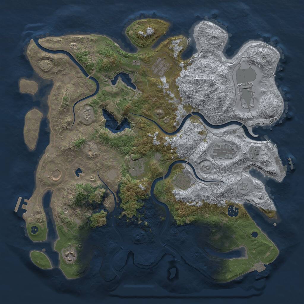 Rust Map: Procedural Map, Size: 4000, Seed: 90647525, 15 Monuments