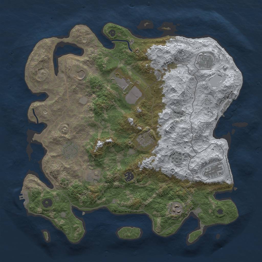 Rust Map: Procedural Map, Size: 4000, Seed: 144412, 19 Monuments