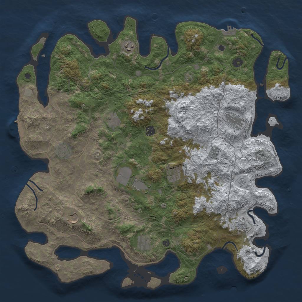 Rust Map: Procedural Map, Size: 4500, Seed: 6215448, 20 Monuments