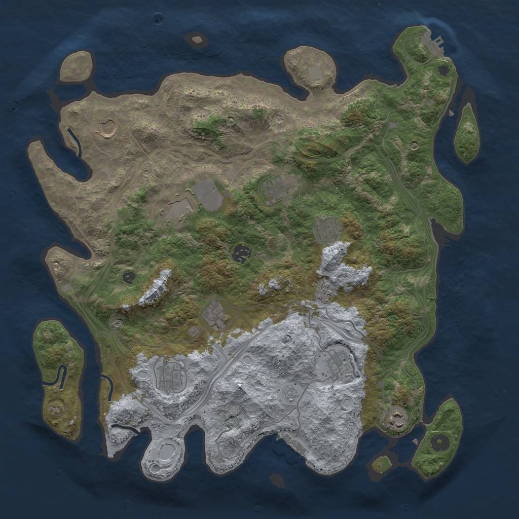 Rust Map: Procedural Map, Size: 4250, Seed: 71322, 19 Monuments
