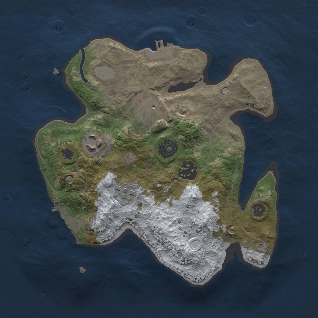 Rust Map: Procedural Map, Size: 2500, Seed: 1757114338, 11 Monuments