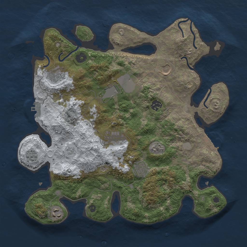 Rust Map: Procedural Map, Size: 3500, Seed: 982667, 17 Monuments