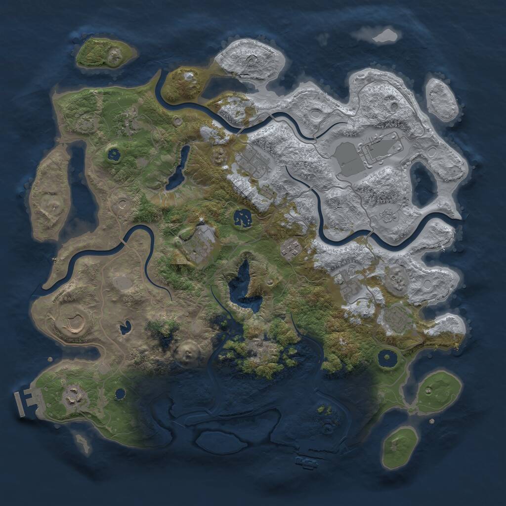Rust Map: Procedural Map, Size: 4020, Seed: 1234567890, 16 Monuments