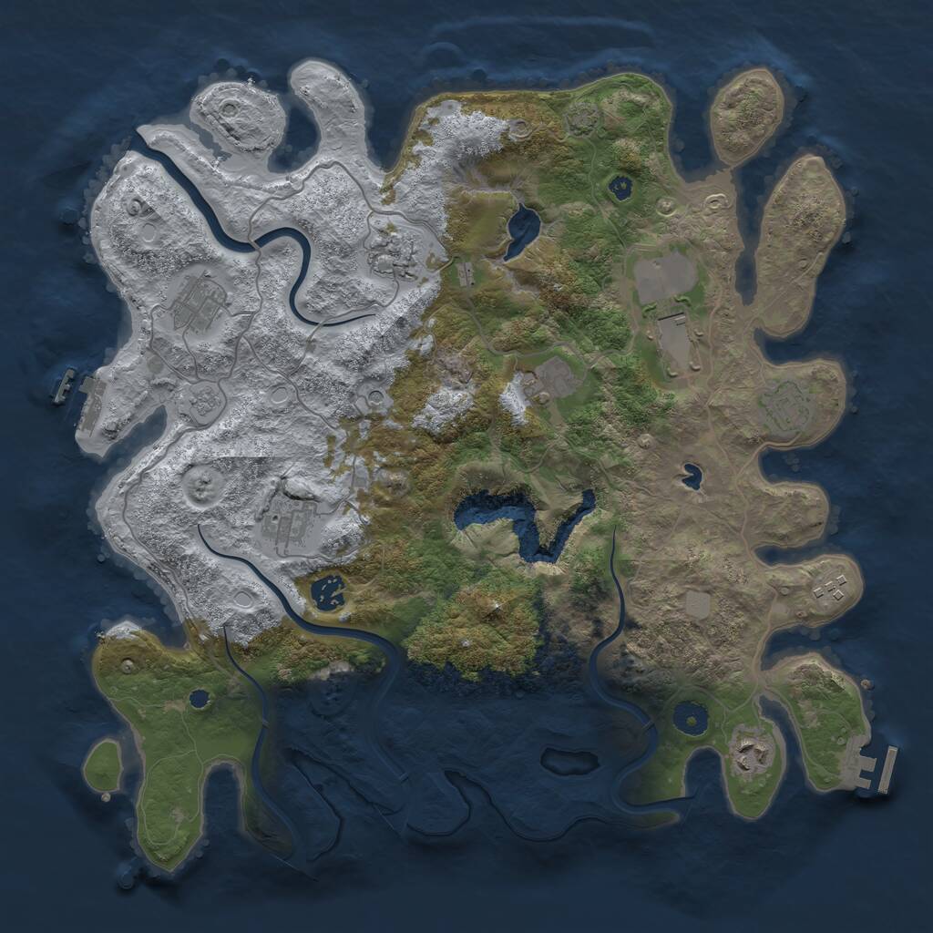 Rust Map: Procedural Map, Size: 4000, Seed: 733738106, 15 Monuments