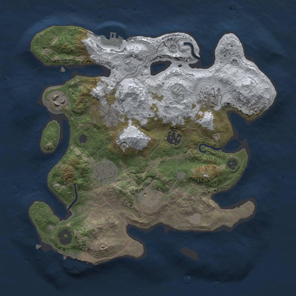Rust Map: Procedural Map, Size: 3000, Seed: 9410532, 15 Monuments