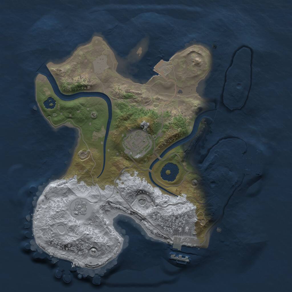 Rust Map: Procedural Map, Size: 2420, Seed: 2147483647, 6 Monuments