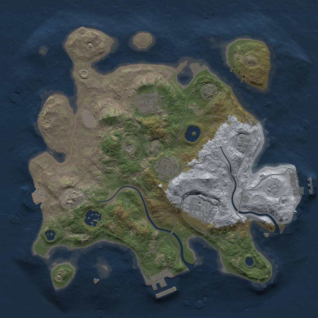 Rust Map: Procedural Map, Size: 3000, Seed: 1696056997, 11 Monuments