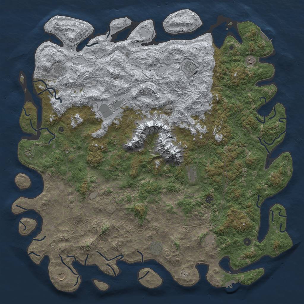 Rust Map: Procedural Map, Size: 6000, Seed: 99914987, 20 Monuments