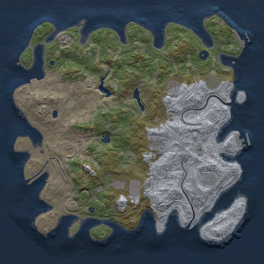 Rust Map: Procedural Map, Size: 4250, Seed: 958123, 14 Monuments