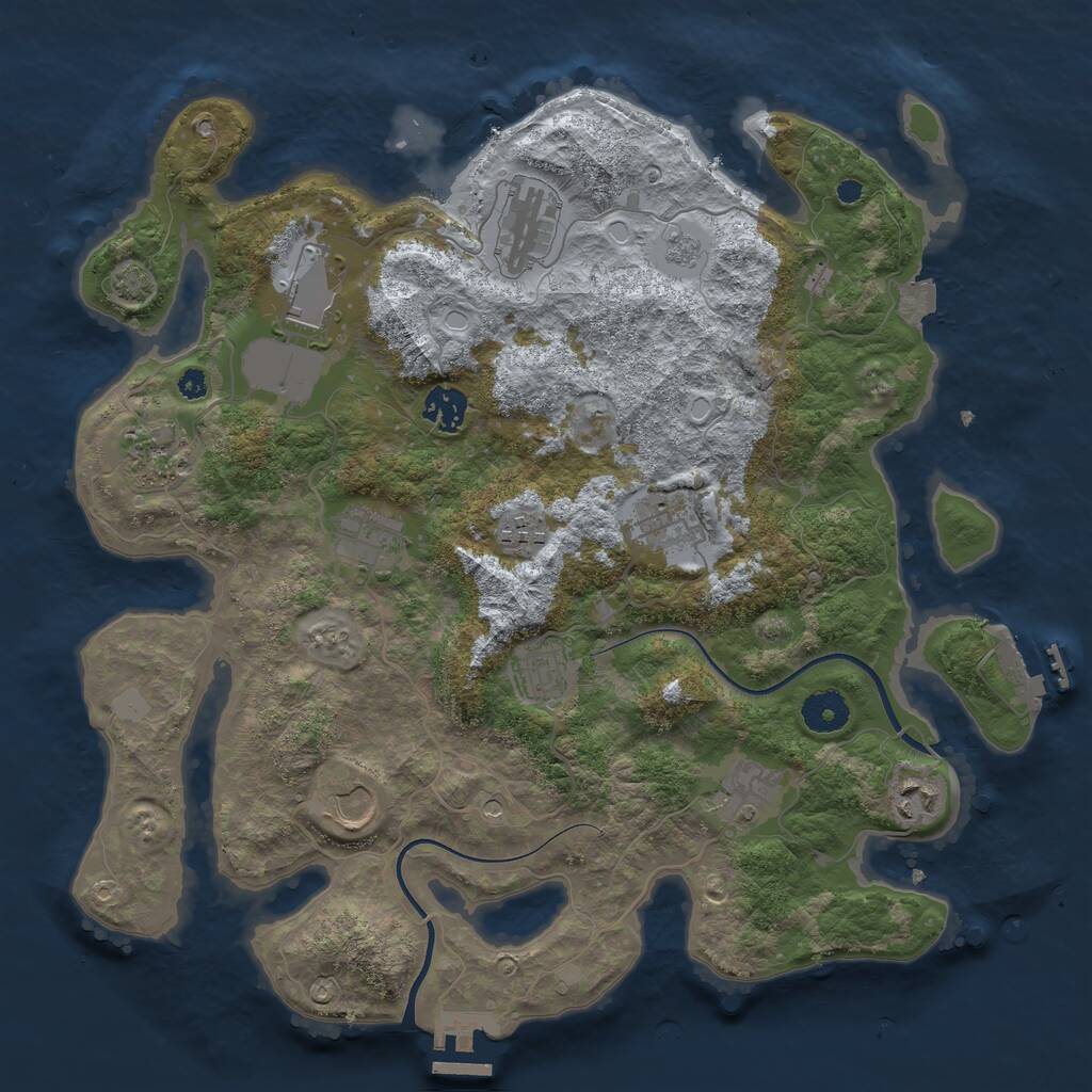 Rust Map: Procedural Map, Size: 3700, Seed: 156895212, 17 Monuments