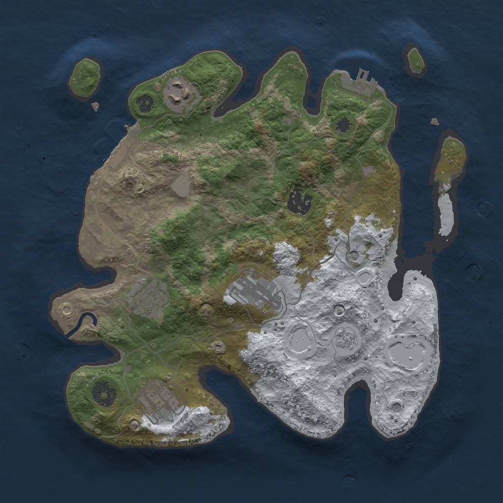 Rust Map: Procedural Map, Size: 3000, Seed: 1015818099, 14 Monuments