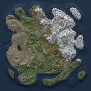 Thumbnail Rust Map: Procedural Map, Size: 3500, Seed: 1934677875, 20 Monuments