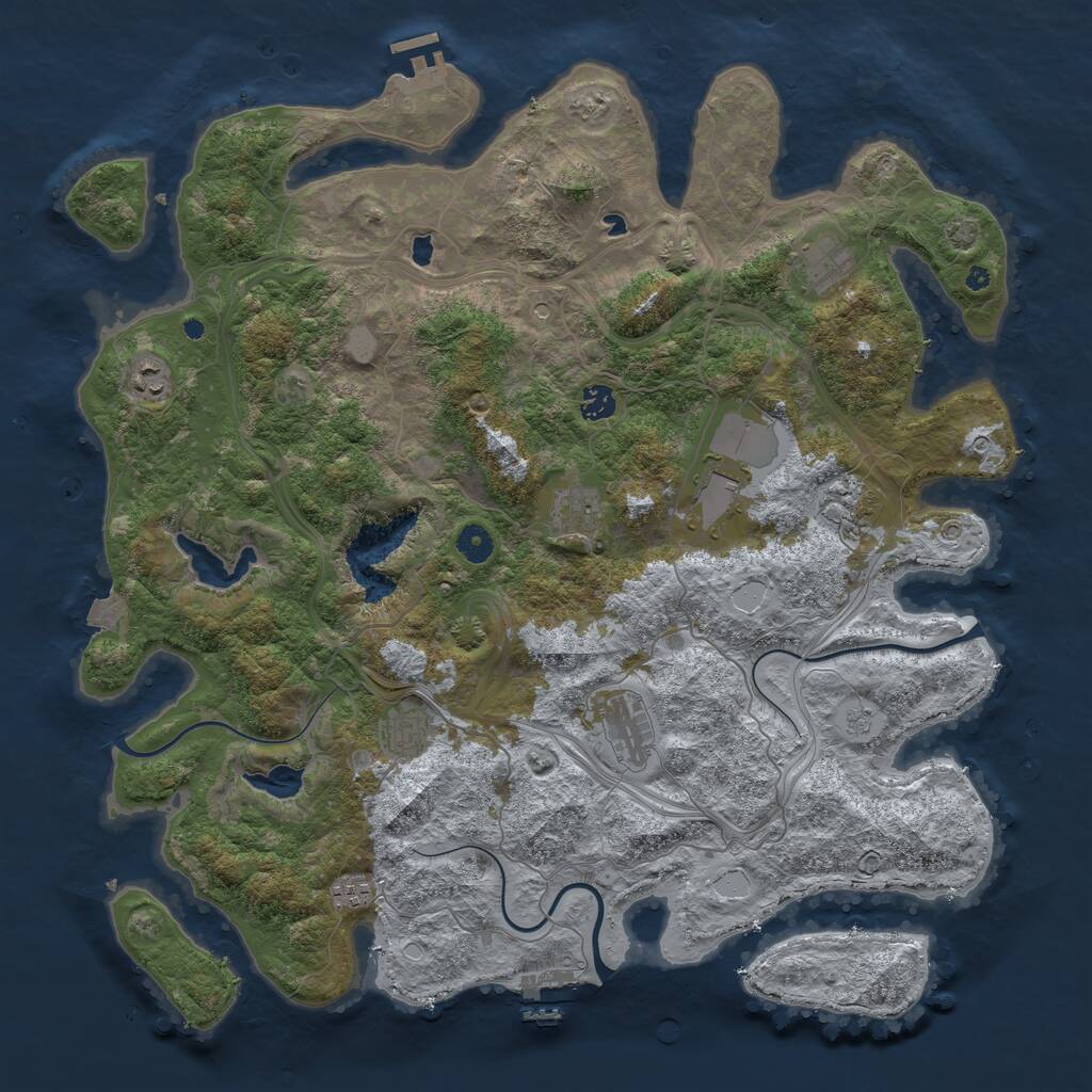 Rust Map: Procedural Map, Size: 4500, Seed: 1656579335, 15 Monuments
