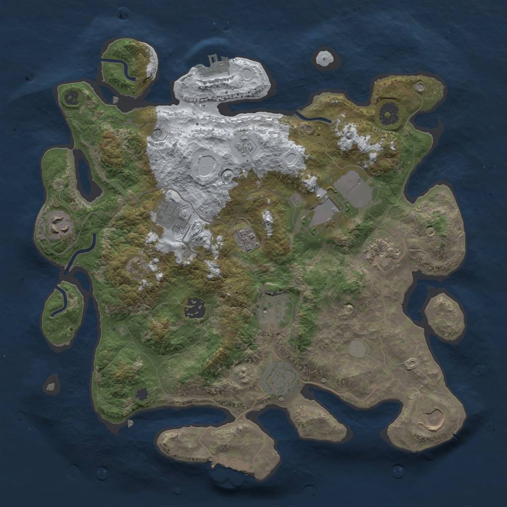 Rust Map: Procedural Map, Size: 3500, Seed: 471204, 18 Monuments