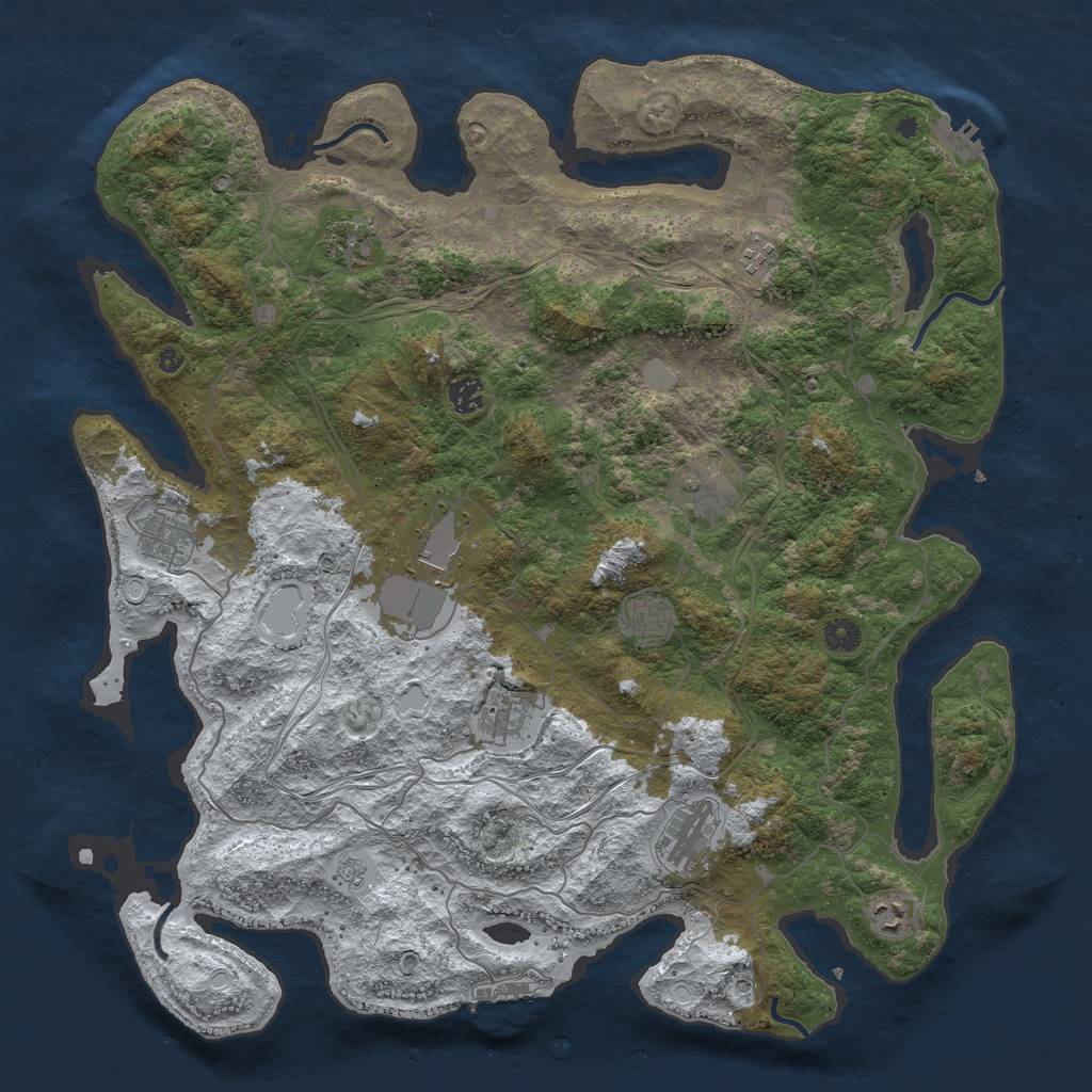 Rust Map: Procedural Map, Size: 4500, Seed: 1932023092, 19 Monuments