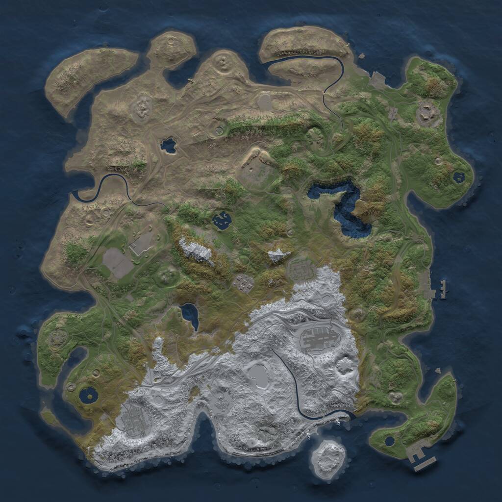 Rust Map: Procedural Map, Size: 4250, Seed: 469353867, 14 Monuments