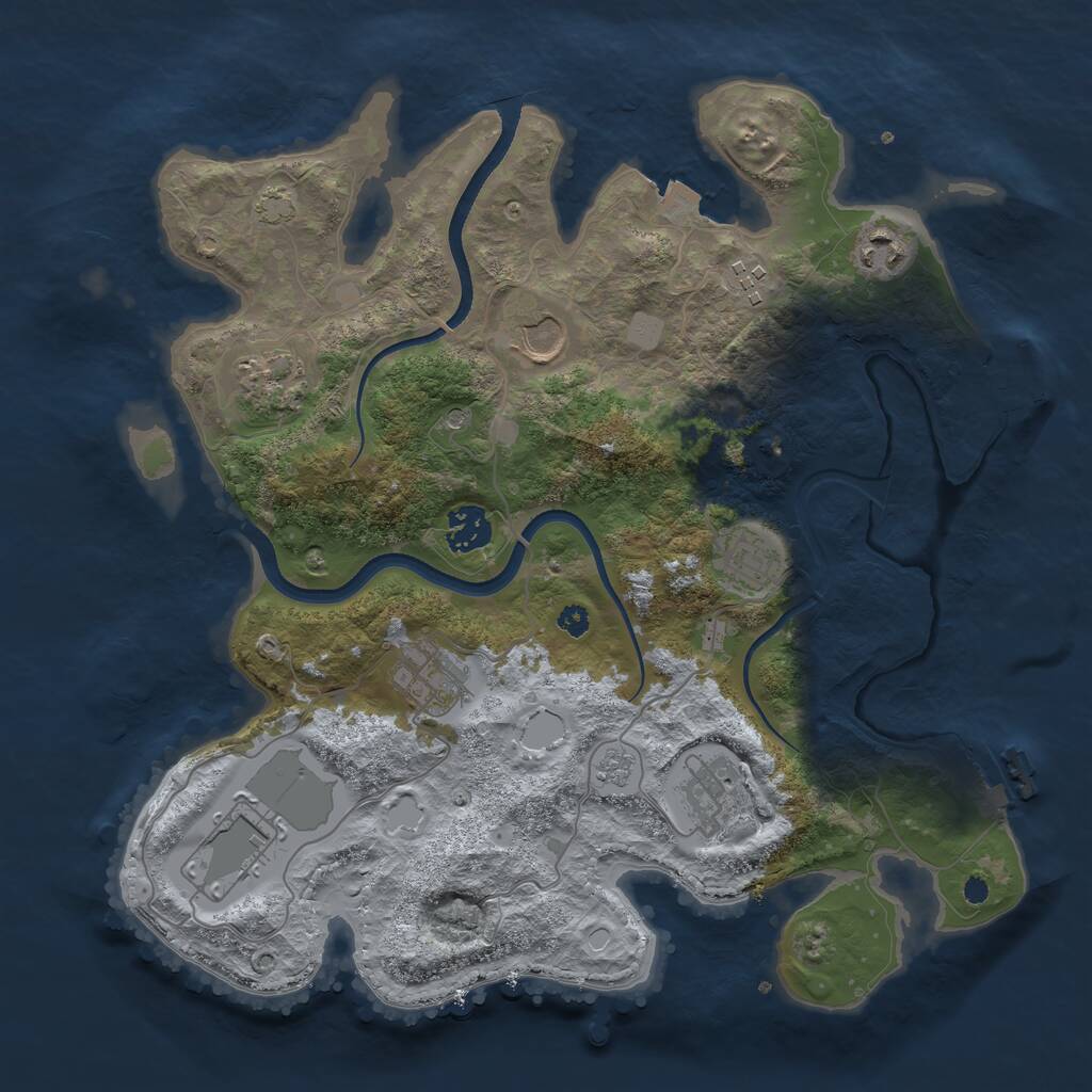 Rust Map: Procedural Map, Size: 3500, Seed: 5488, 15 Monuments