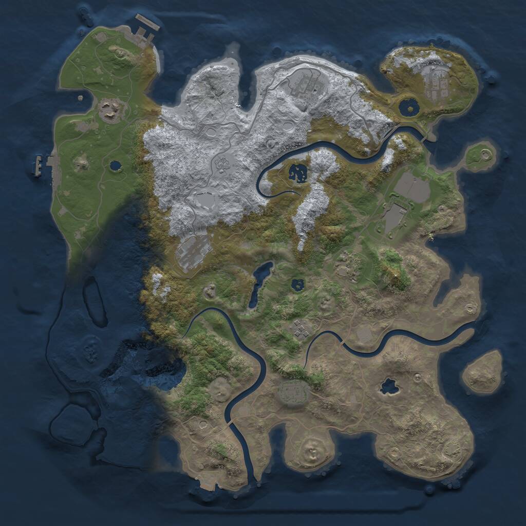 Rust Map: Procedural Map, Size: 4039, Seed: 6669, 15 Monuments