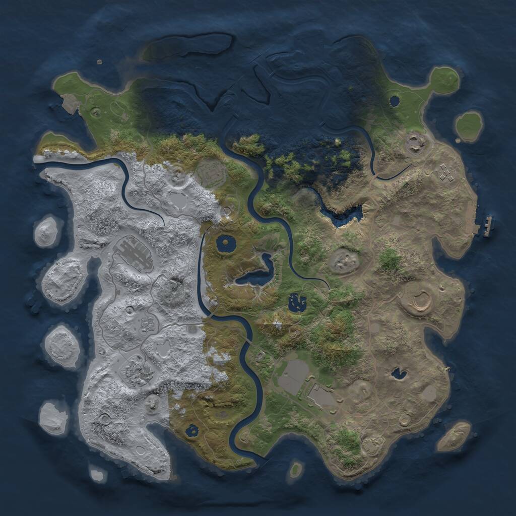 Rust Map: Procedural Map, Size: 4000, Seed: 952999, 14 Monuments