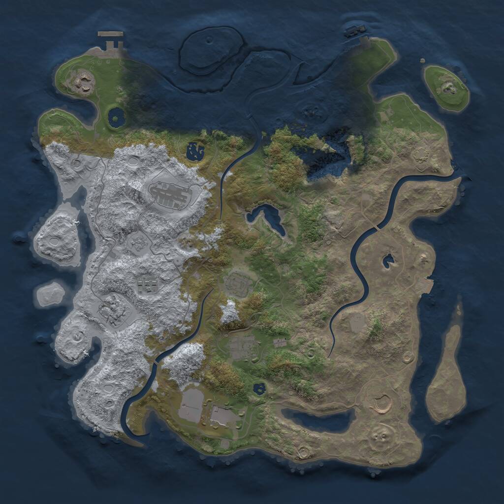 Rust Map: Procedural Map, Size: 4000, Seed: 1574028768, 15 Monuments
