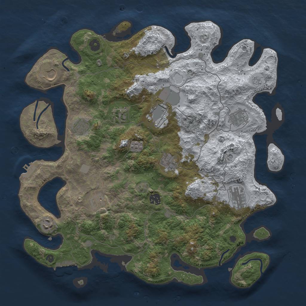 Rust Map: Procedural Map, Size: 4000, Seed: 951389954, 20 Monuments