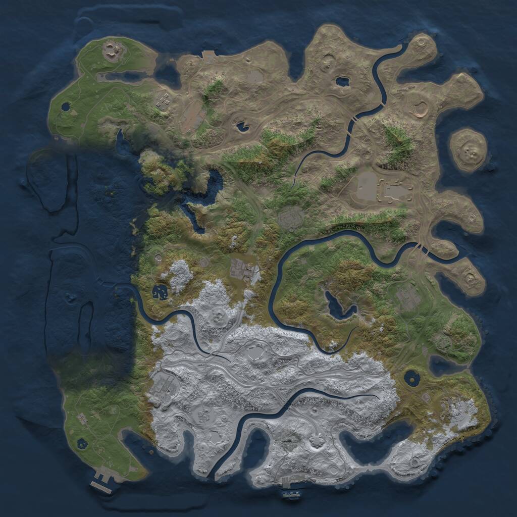 Rust Map: Procedural Map, Size: 4800, Seed: 1706954621, 17 Monuments