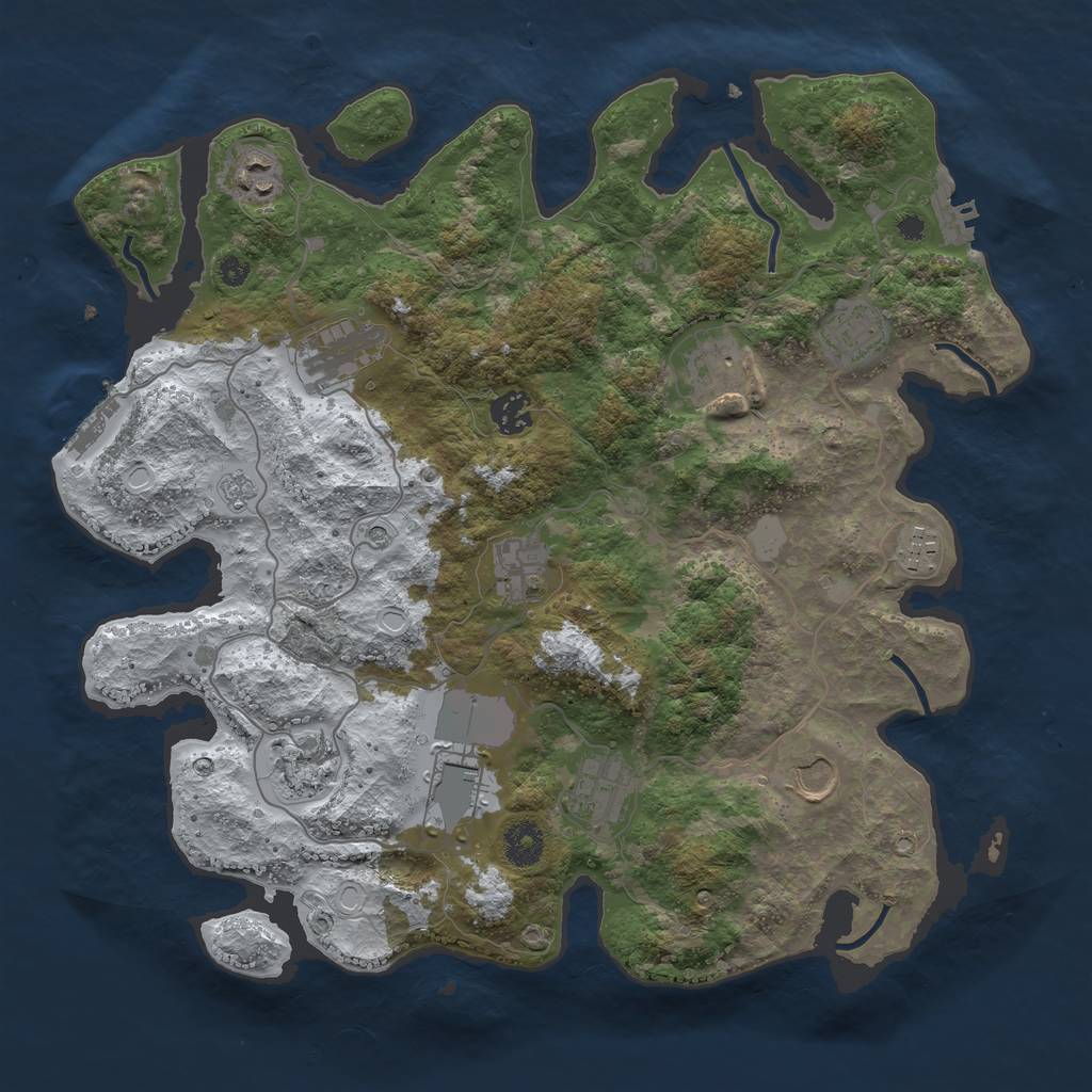 Rust Map: Procedural Map, Size: 3750, Seed: 96896344, 20 Monuments