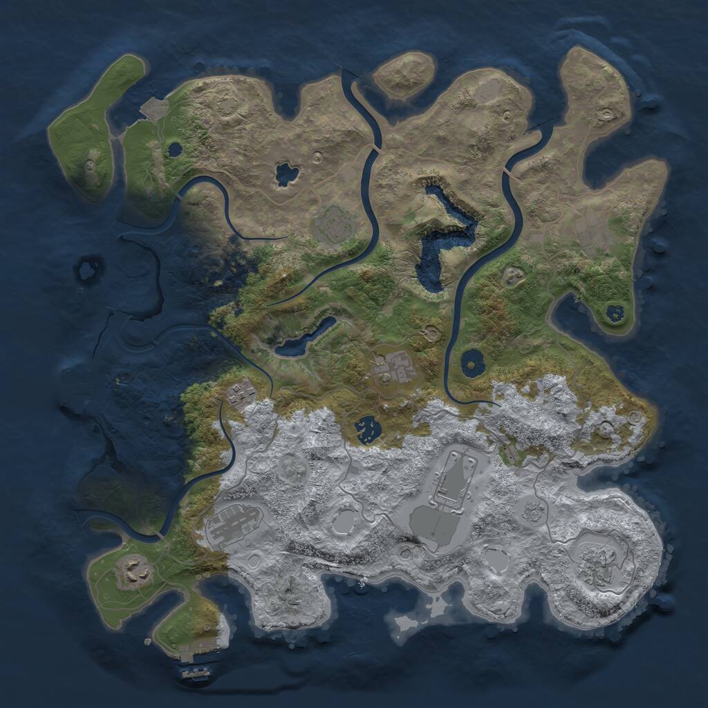 Rust Map: Procedural Map, Size: 4000, Seed: 1735366466, 15 Monuments