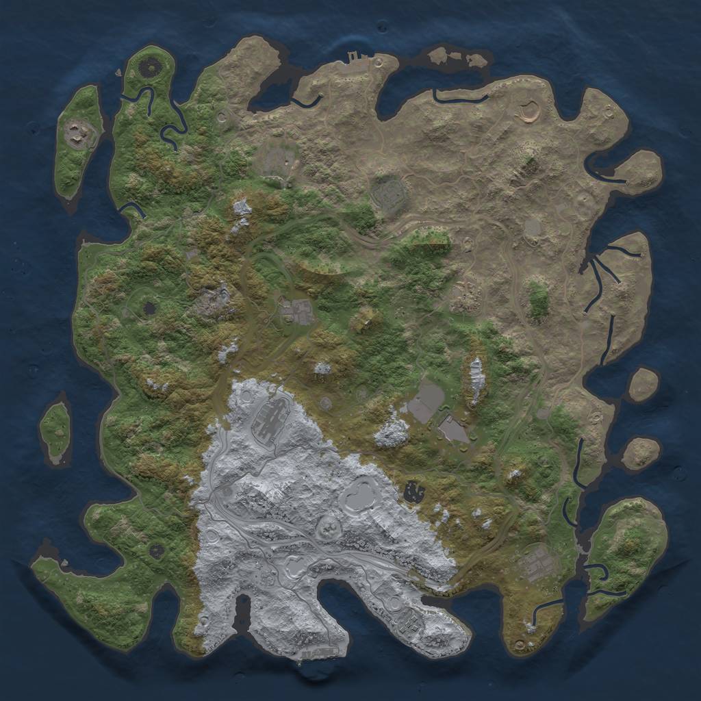 Rust Map: Procedural Map, Size: 4800, Seed: 824310300, 20 Monuments