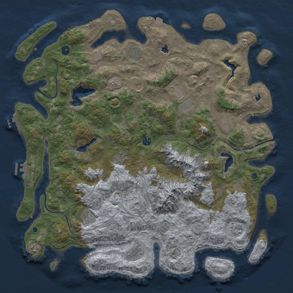 Rust Map: Procedural Map, Size: 5000, Seed: 34765, 17 Monuments