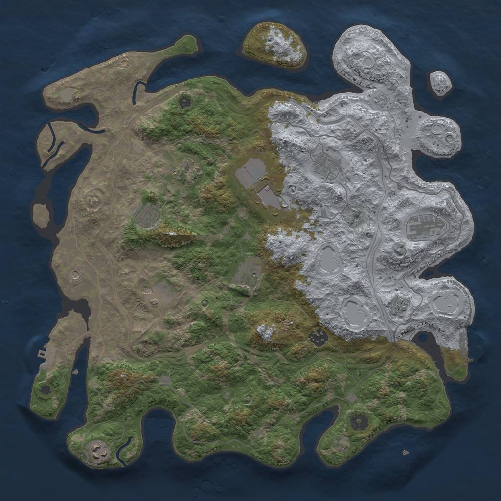 Rust Map: Procedural Map, Size: 4250, Seed: 1018285047, 19 Monuments