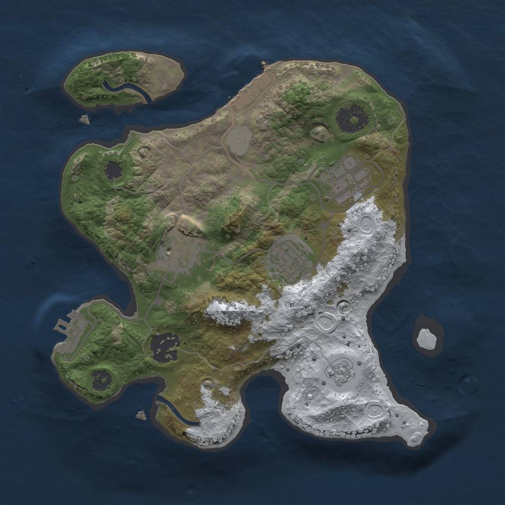 Rust Map: Procedural Map, Size: 2500, Seed: 127112183, 12 Monuments