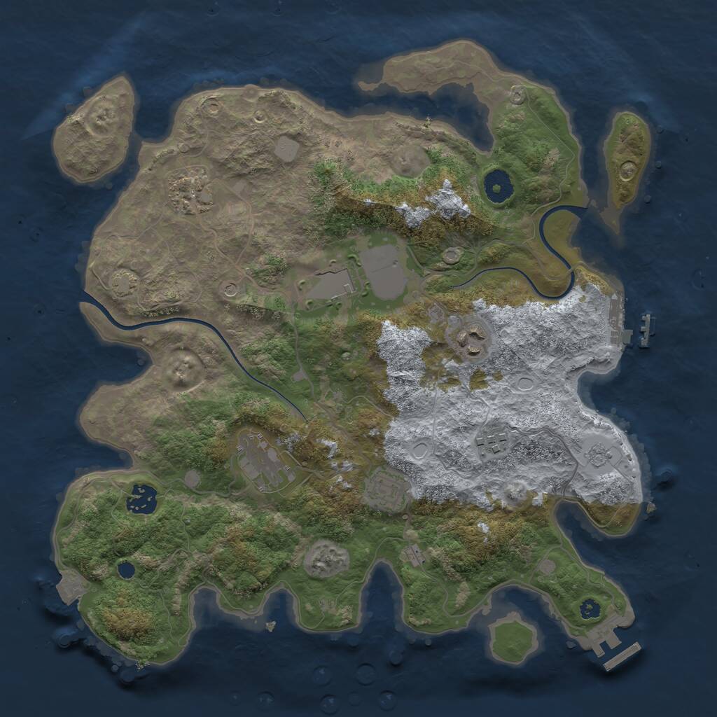 Rust Map: Procedural Map, Size: 3500, Seed: 2367, 13 Monuments