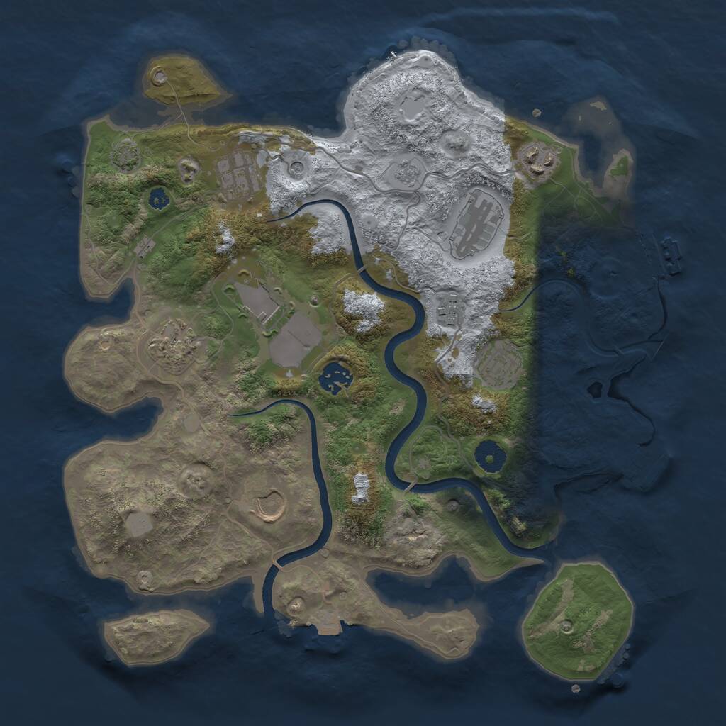 Rust Map: Procedural Map, Size: 3500, Seed: 4198189, 15 Monuments