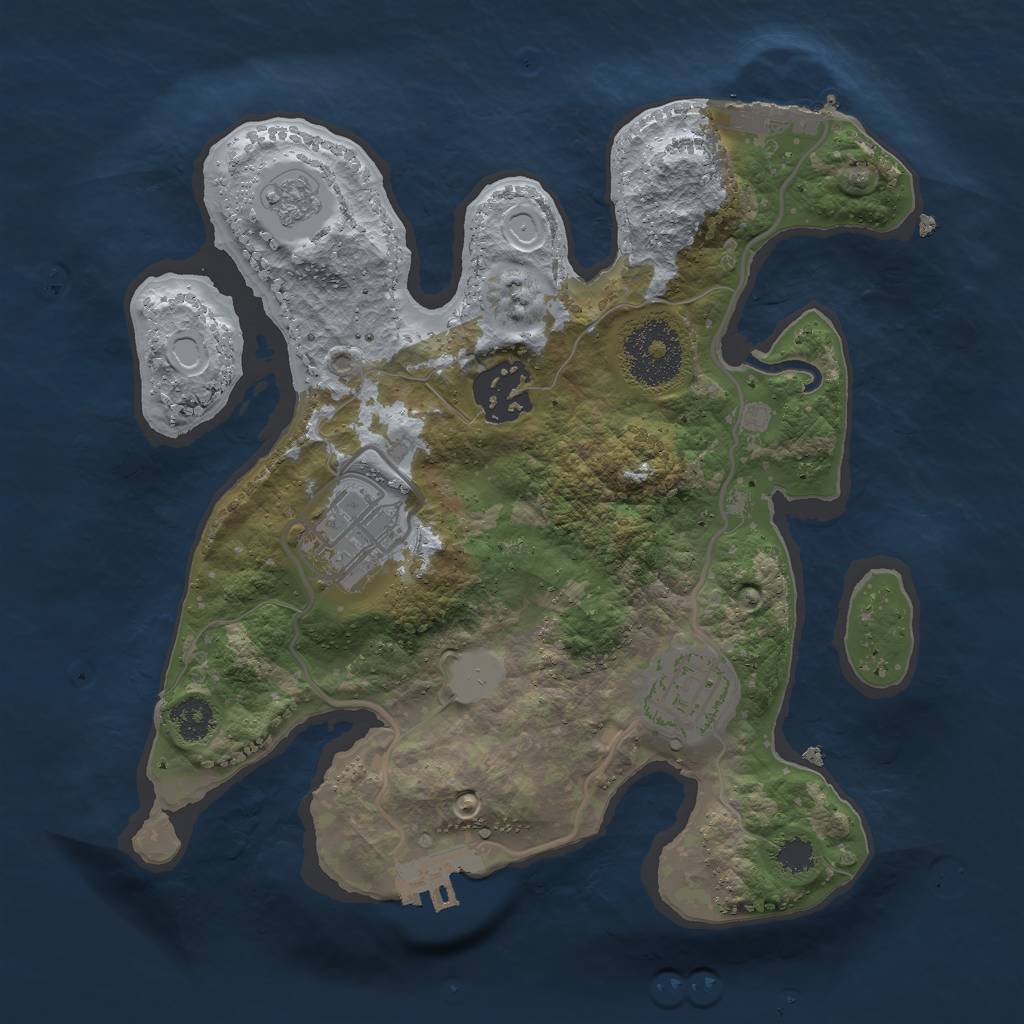 Rust Map: Procedural Map, Size: 2500, Seed: 24195, 11 Monuments