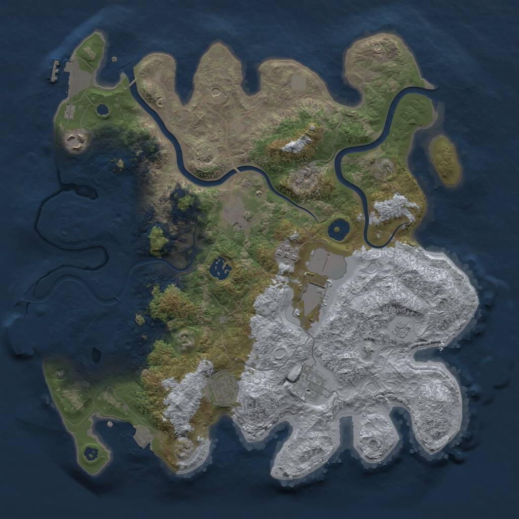 Rust Map: Procedural Map, Size: 3700, Seed: 20, 13 Monuments