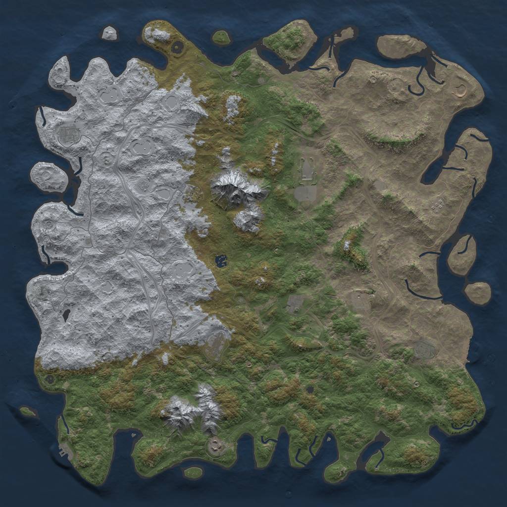 Rust Map: Procedural Map, Size: 6000, Seed: 1956368476, 20 Monuments