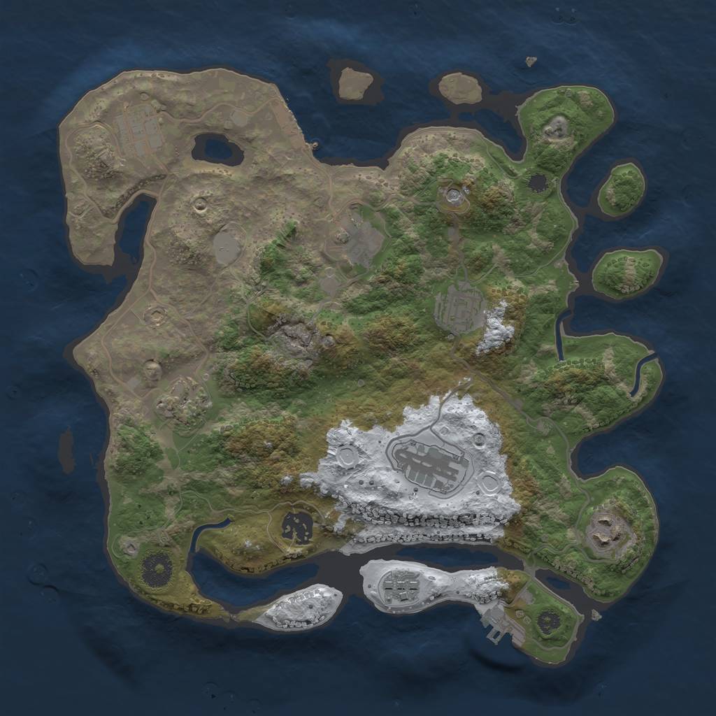 Rust Map: Procedural Map, Size: 3250, Seed: 1614408700, 16 Monuments