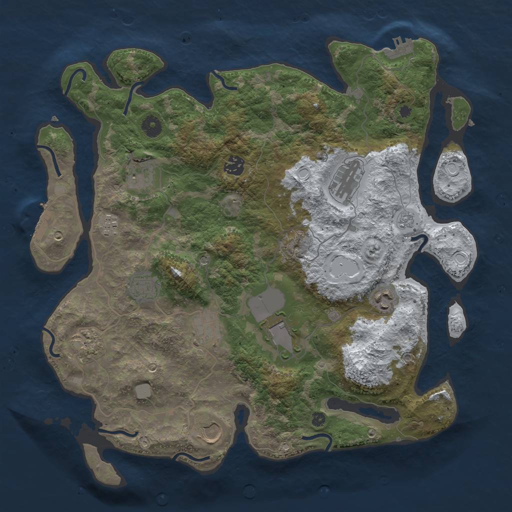 Rust Map: Procedural Map, Size: 3750, Seed: 202, 19 Monuments