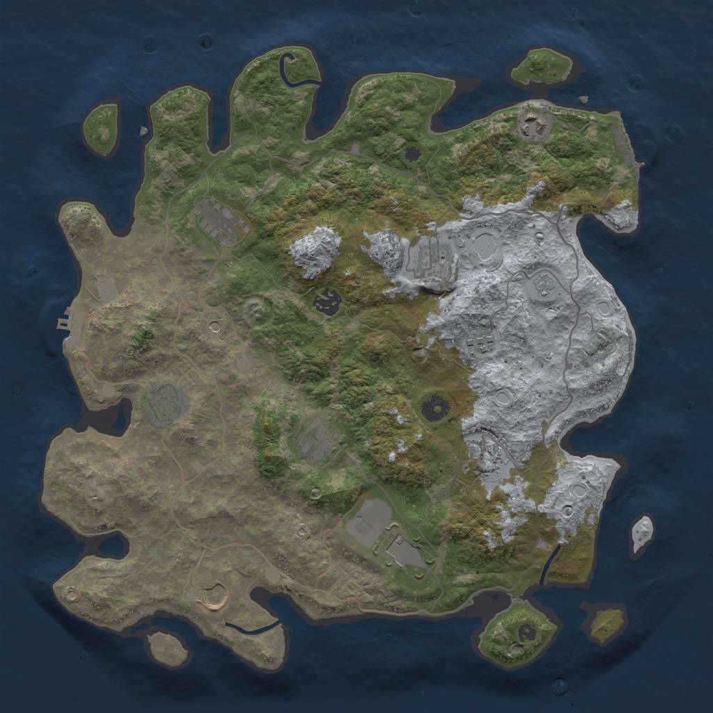 Rust Map: Procedural Map, Size: 4000, Seed: 23588, 19 Monuments