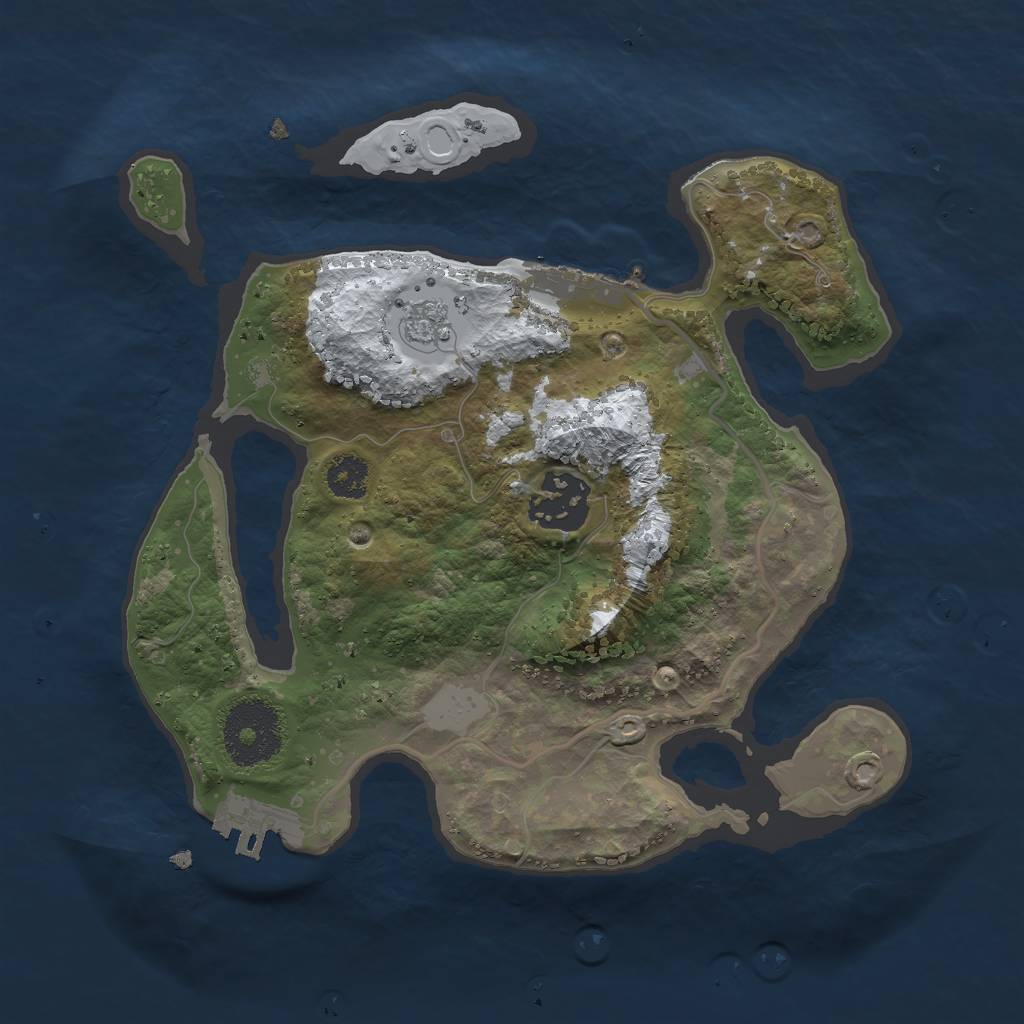 Rust Map: Procedural Map, Size: 2500, Seed: 20220107, 9 Monuments
