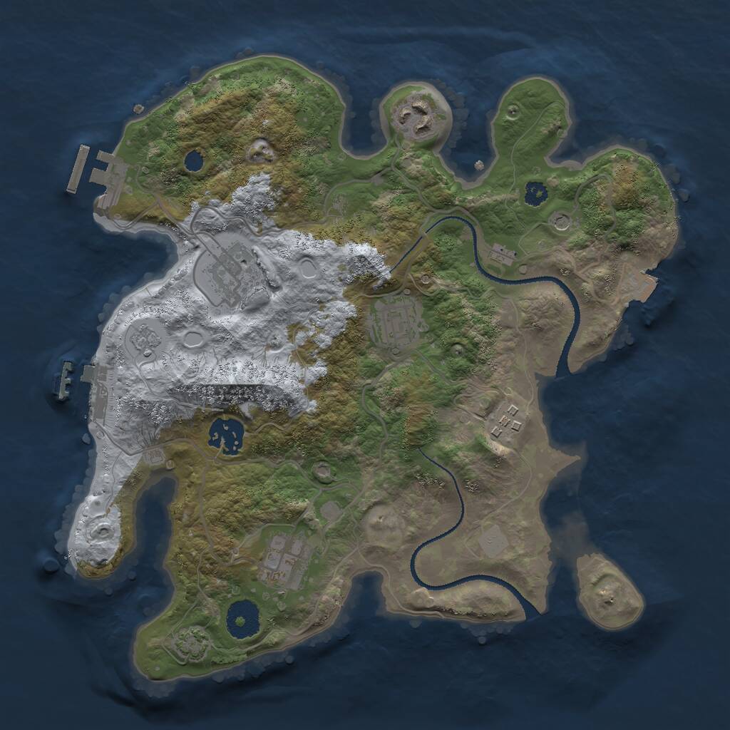 Rust Map: Procedural Map, Size: 3000, Seed: 115875697, 12 Monuments